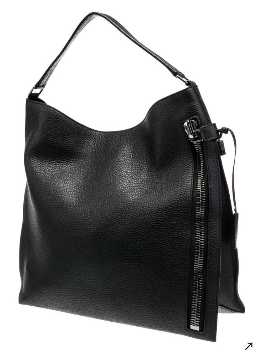 TOM FORD Alix Sleek Black Pebbled Leather Hobo Bag - Women's Shoulder Tote